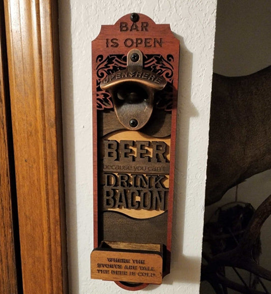 Personalized Wall-Mount Bottle Opener: The Perfect Addition to Your Home Bar - ohyeafab llc