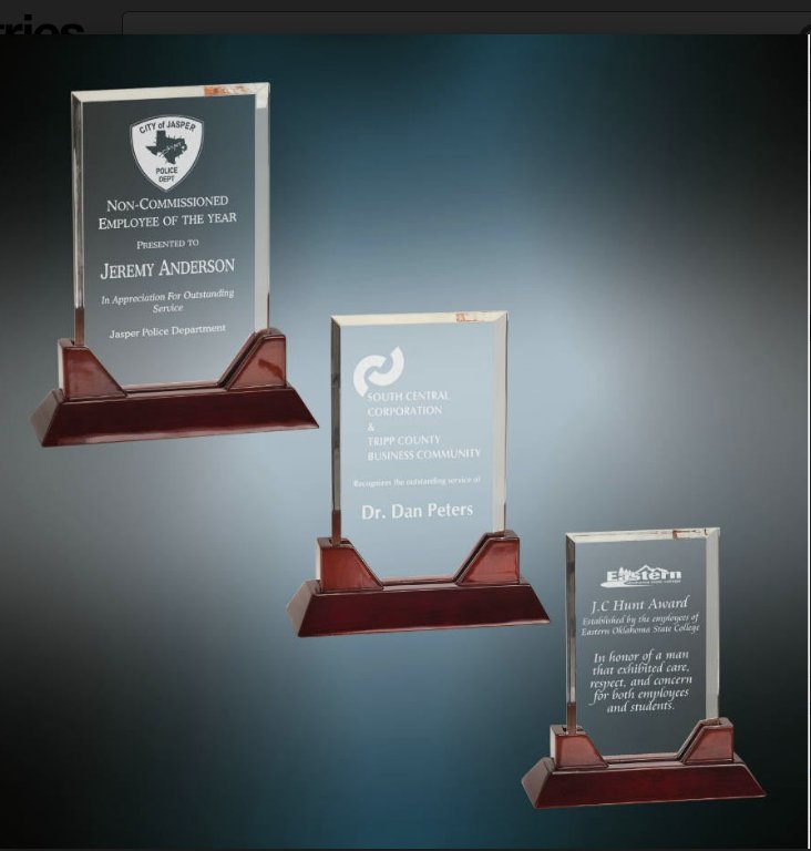 Award Plaques Trophies Engraved Personalized engraved acrylic