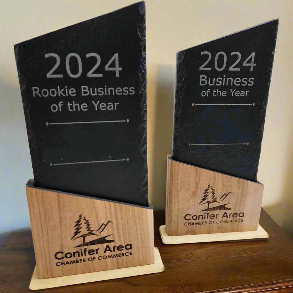 Custom Wood & Slate Award Plaques with Logo - Personalize Your Success