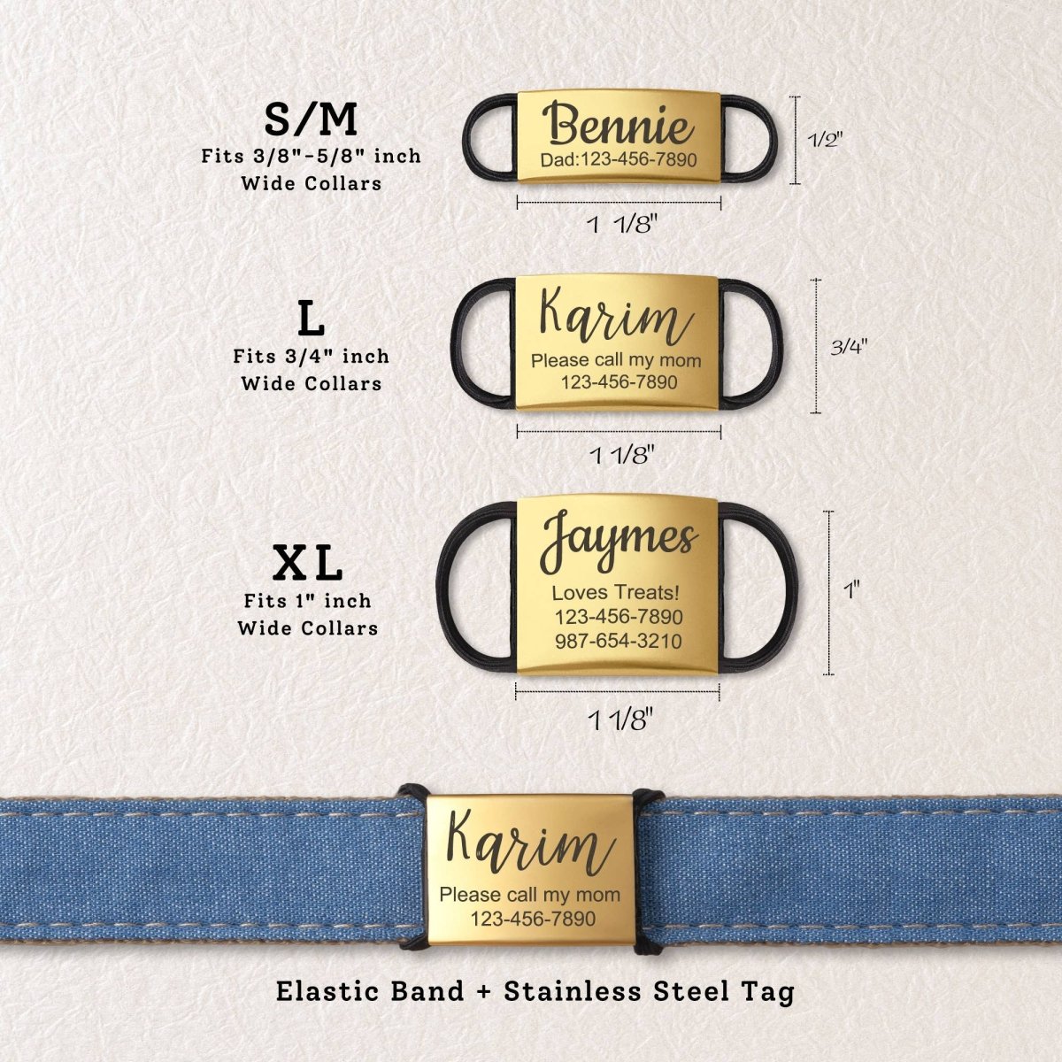 Custom Pet Tags for Dogs and Cats - Slide on Pet ID Tags