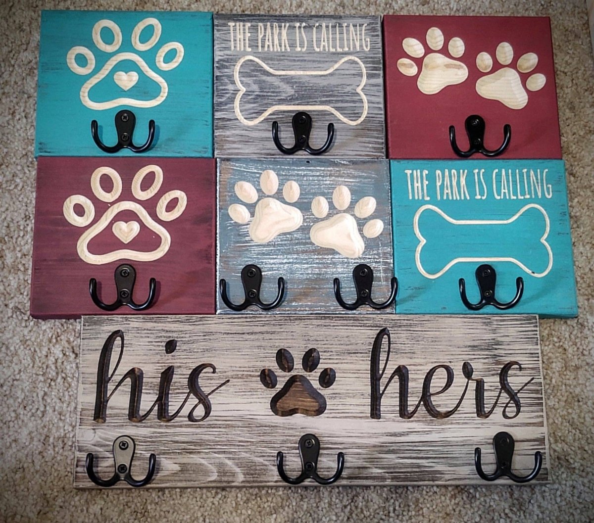 CozyHooks - Set of 2 Modern Leash Hooks for a Tidy Home