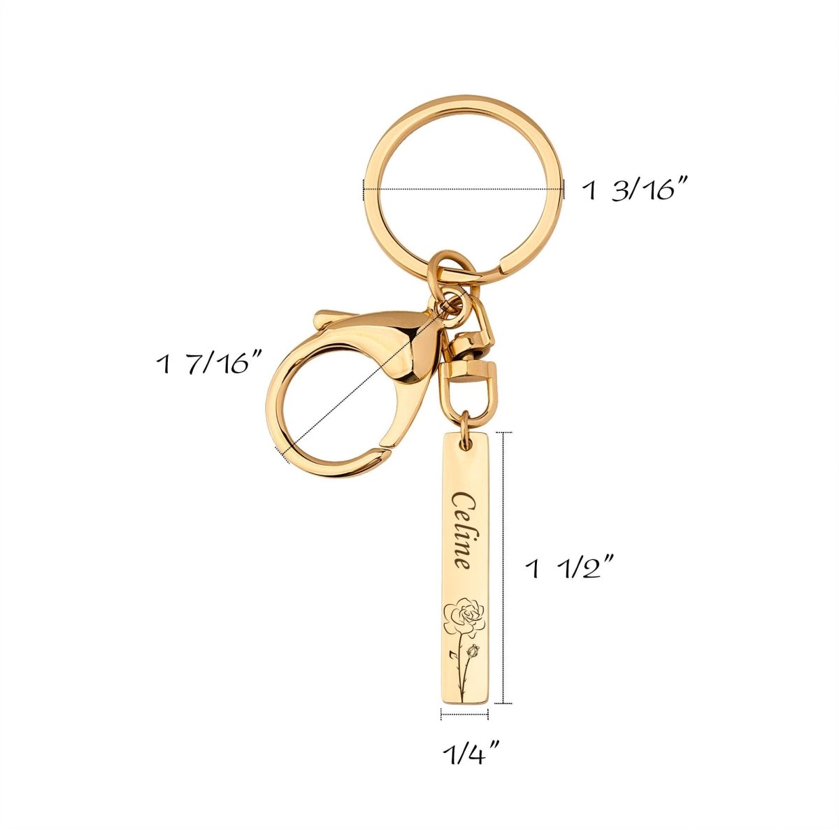 Personalized Stainless Steel Long Bar Engraving Key Chain