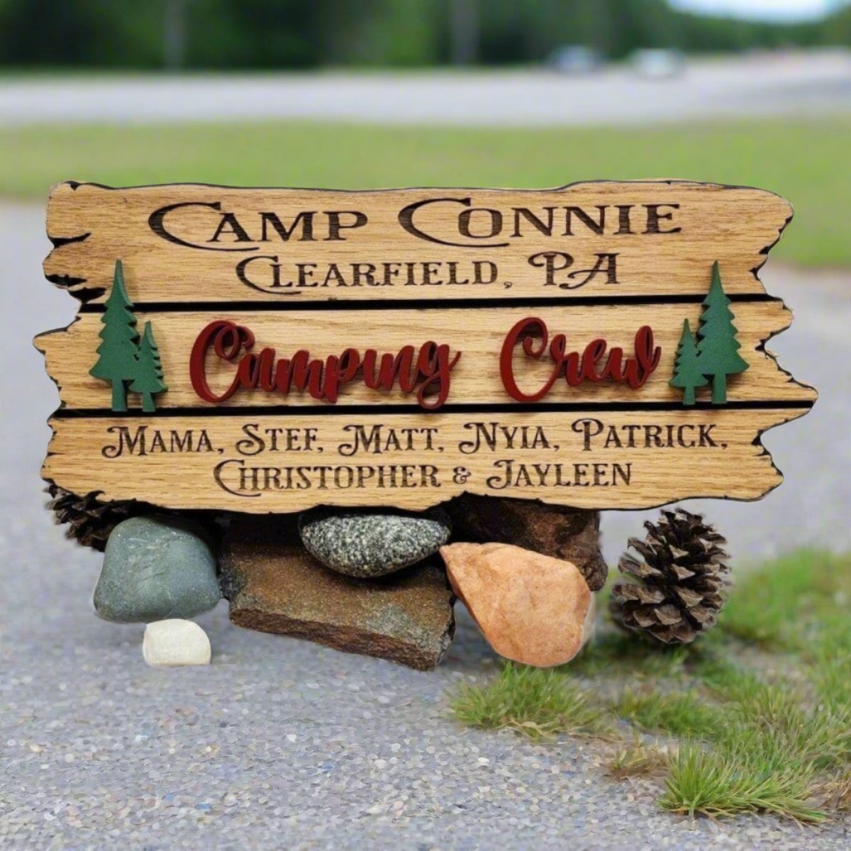 Wood Sign RV Site Camping Address Carved Personalized