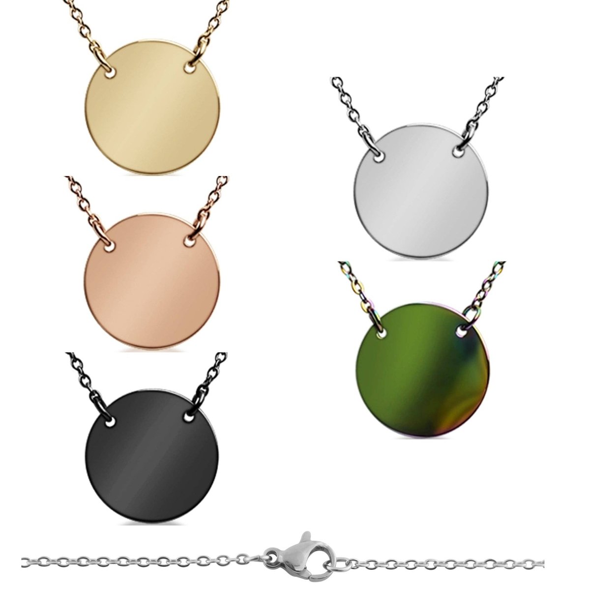 Stainless Steel Gold Blank Circle Necklace for Engraving