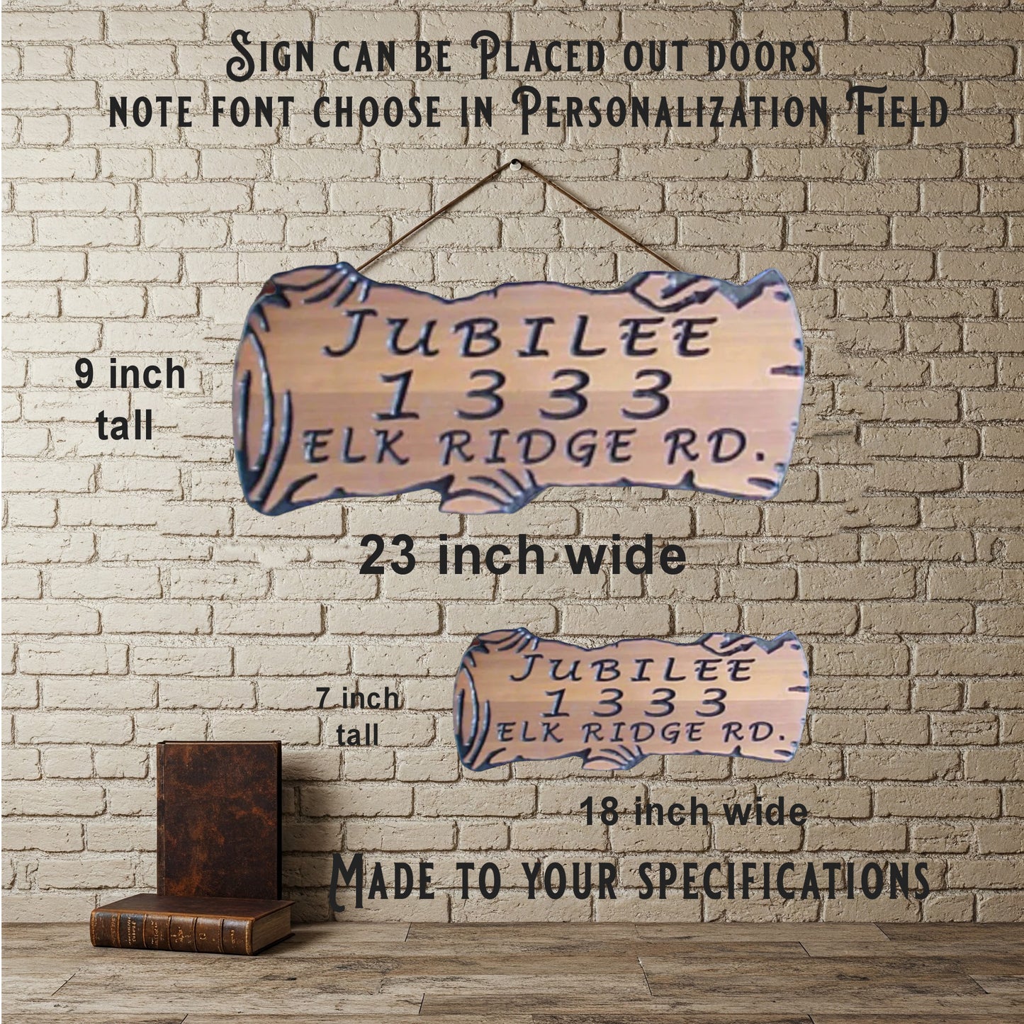 Wood Carved Log Sign Address Home Ranch RV Camping Signs