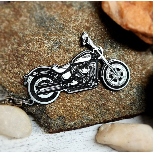 Harley Davidson Soft Tail Key Ring Chain Personalized - Hats Signs Patches 3D printing Engraving