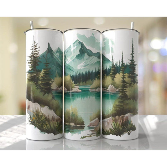I feel the mountains calling. Slim 20 ounce tumbler With full color Image 17 Designs to Choose from - Hats Signs Patches 3D printing Engraving