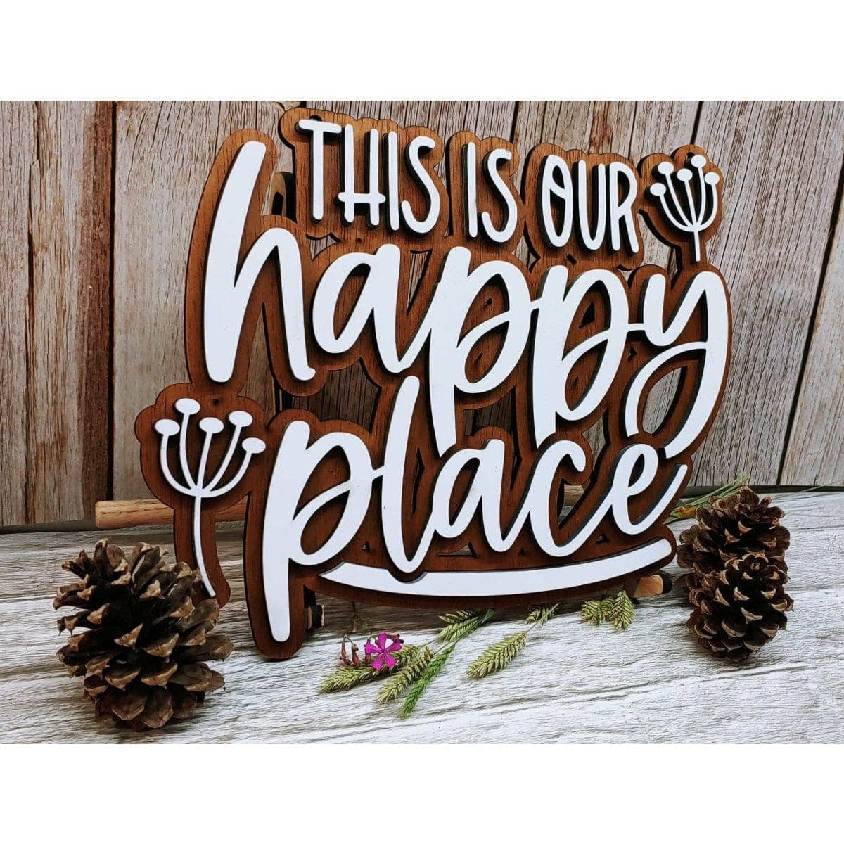 Raised Lettering Our Happy Sign - Shop personalized signs online | ohyeafab llc