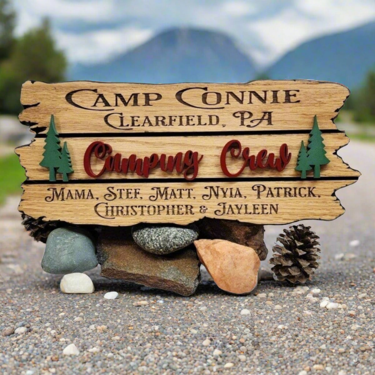 Wood Sign RV Site Camping Address Carved Personalized