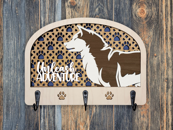 Dog leash and collar holder Custom personalized
