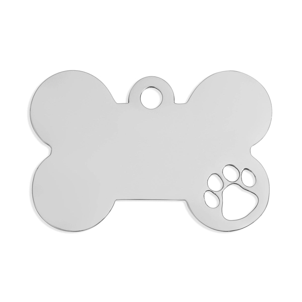 18K Gold PVD Stainless Steel Paw Print Cutout Blank Pet Tag