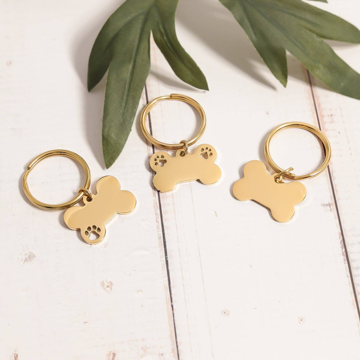 18K Gold PVD Stainless Steel Paw Print Cutout Blank Pet Tag