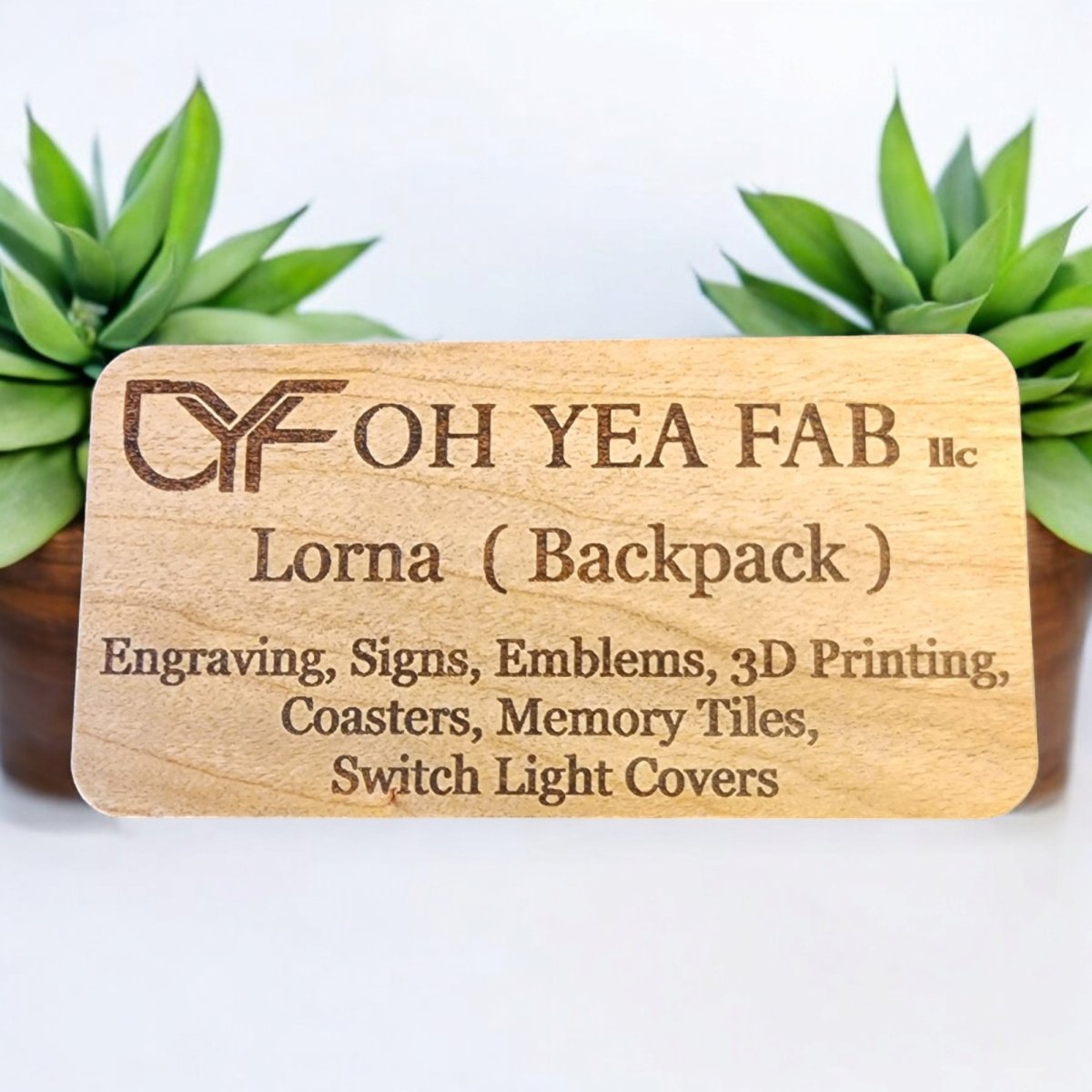 Business Name Tags Made to Order Cherry or Hard Maple