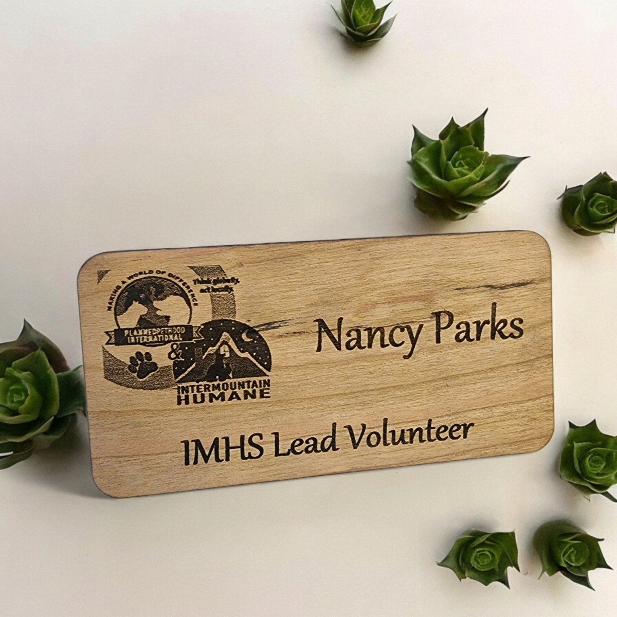 Business Name Tags Made to Order Cherry or Hard Maple