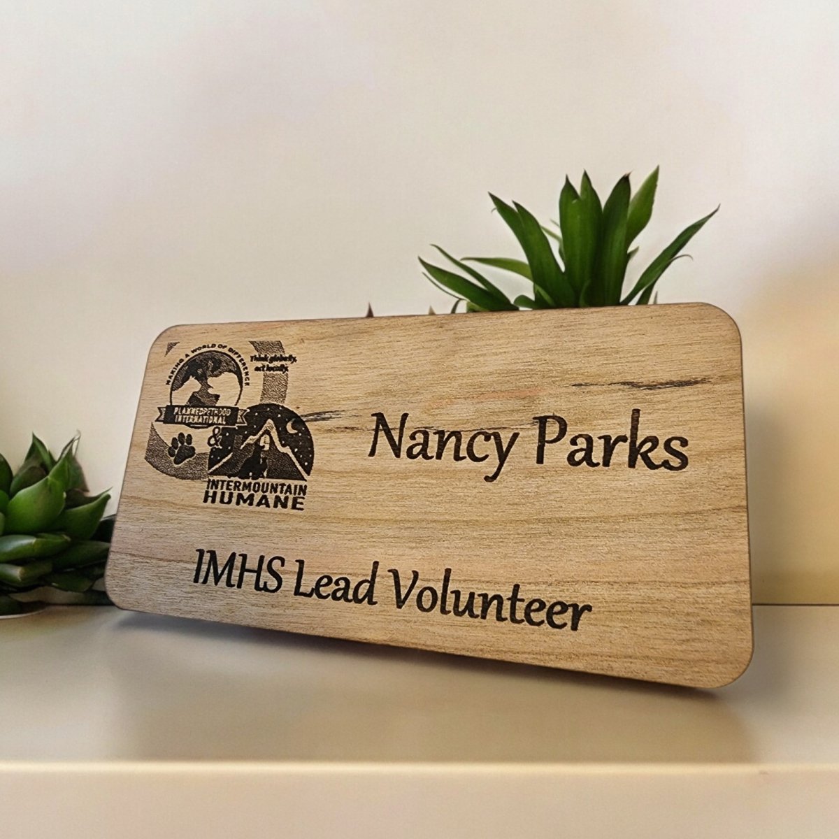 Business Name Tags Made to Order Cherry or Hard Maple