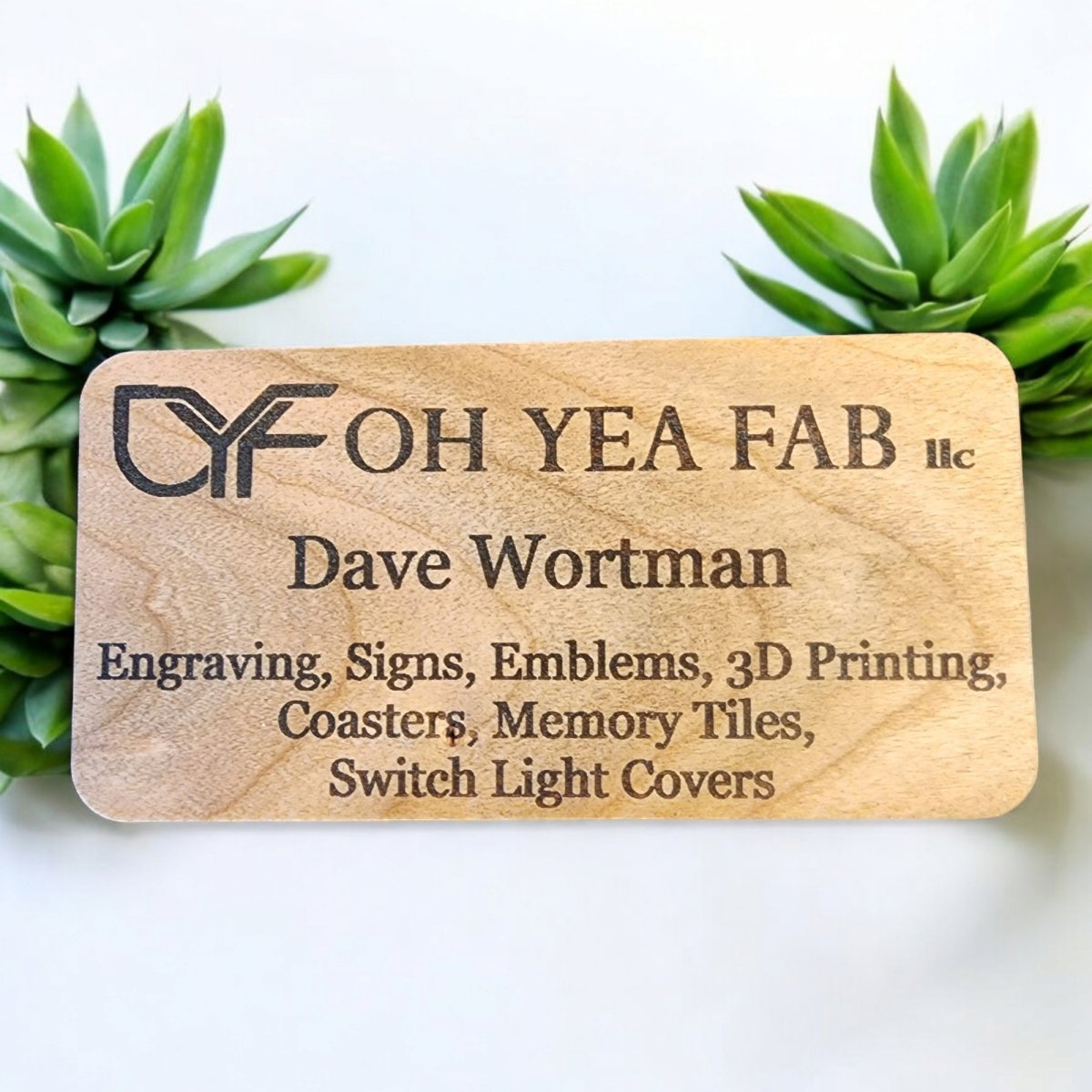 Business Name Tags Made to Order Cherry or Hard Maple