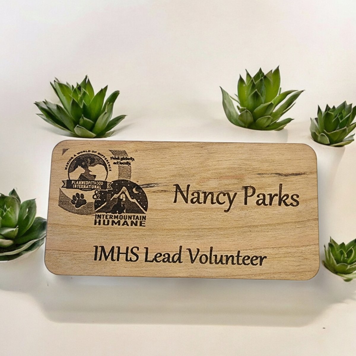 Business Name Tags Made to Order Cherry or Hard Maple