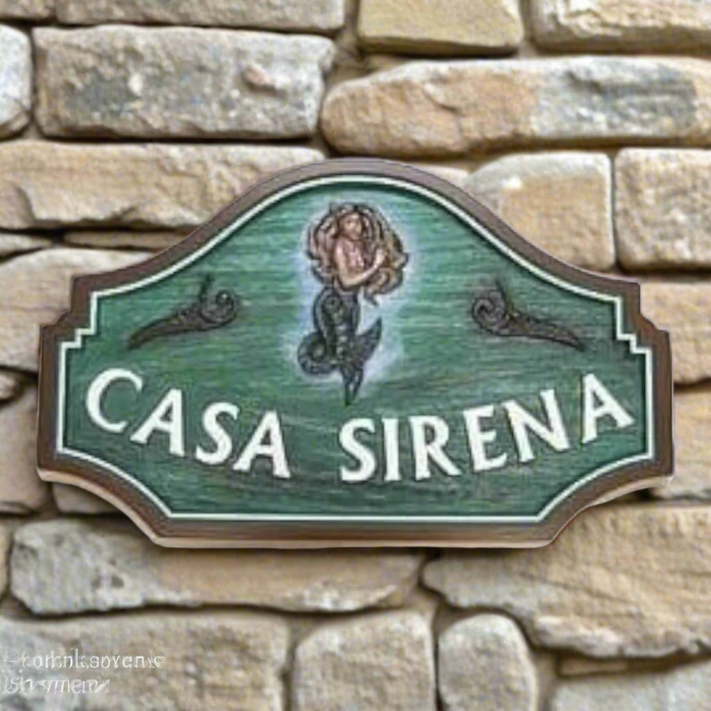 Carved Hand Painted Sign for Business Home Ranch Address Sign Shaped