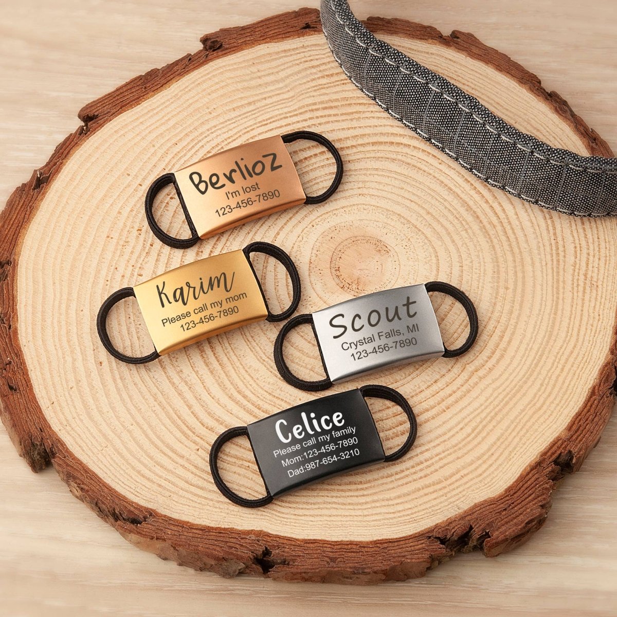 Custom Pet Tags for Dogs and Cats - Slide on Pet ID Tags