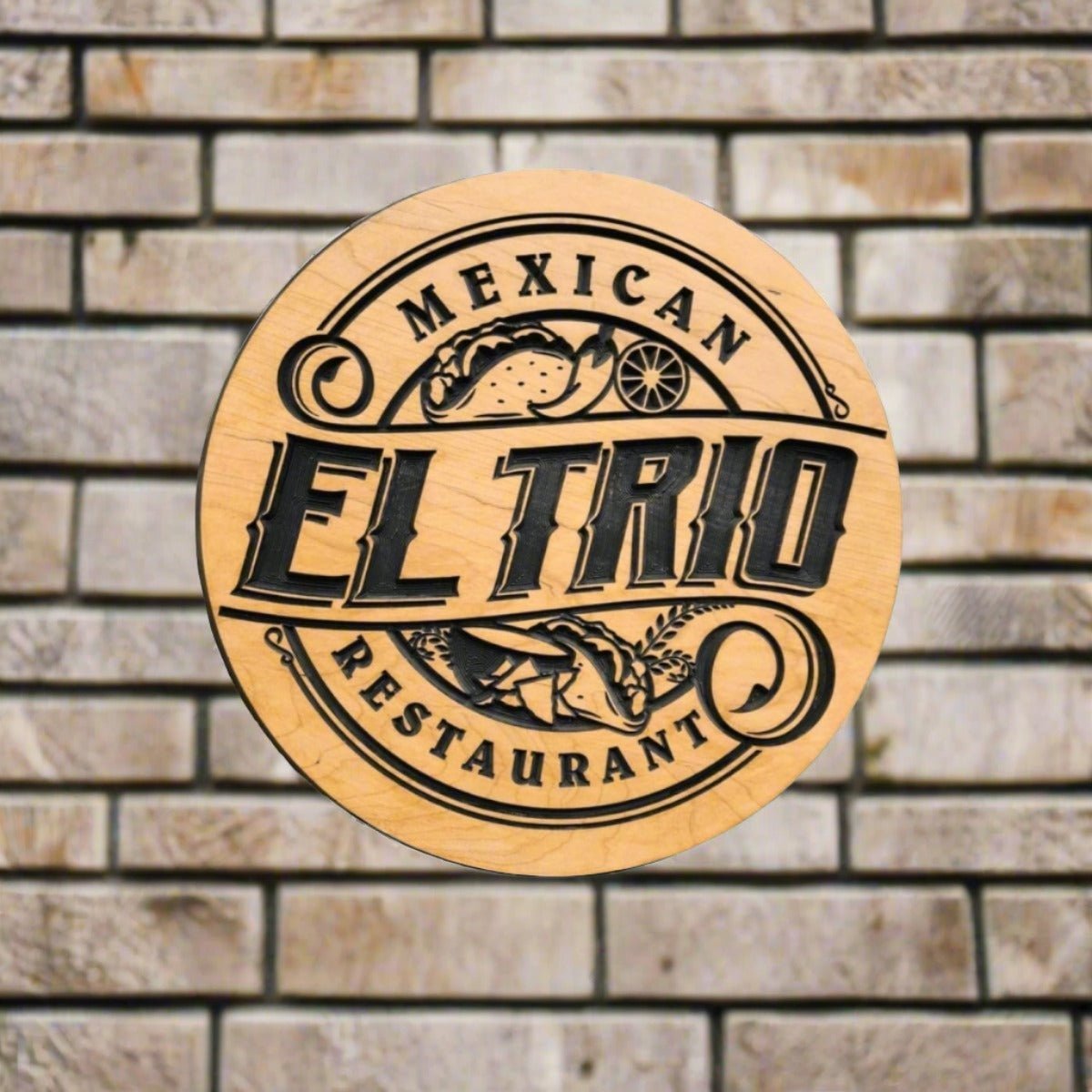 Custom Round Outdoor Company Logo Sign - Rustic Style