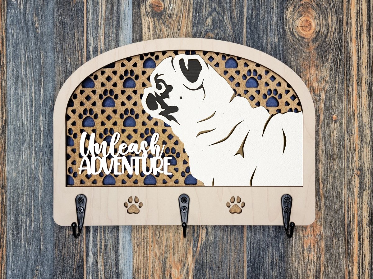 Dog Leash and Collar Holder Hanger personalized any Theme and Breed