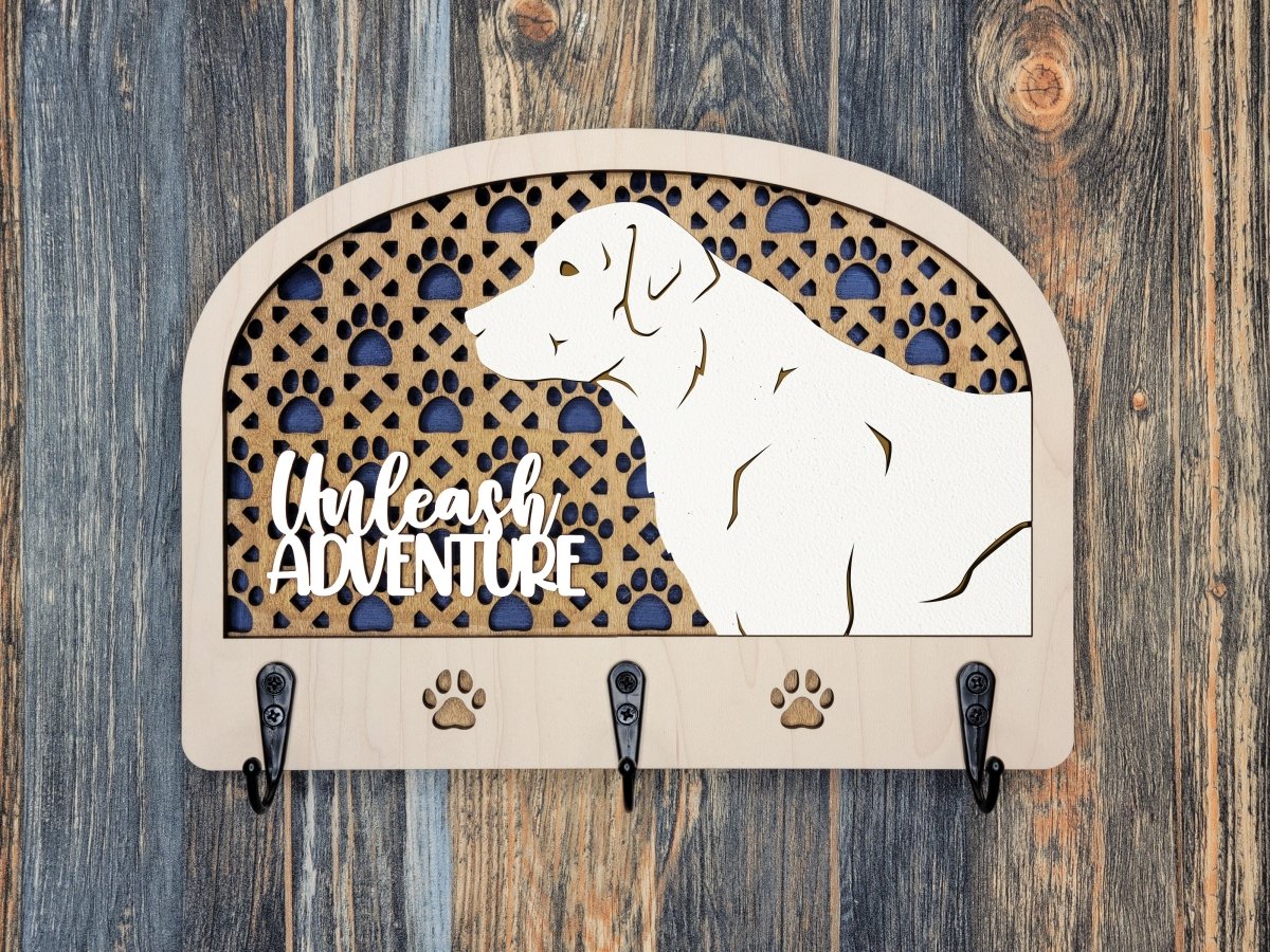 Dog Leash and Collar Holder Hanger Personalized