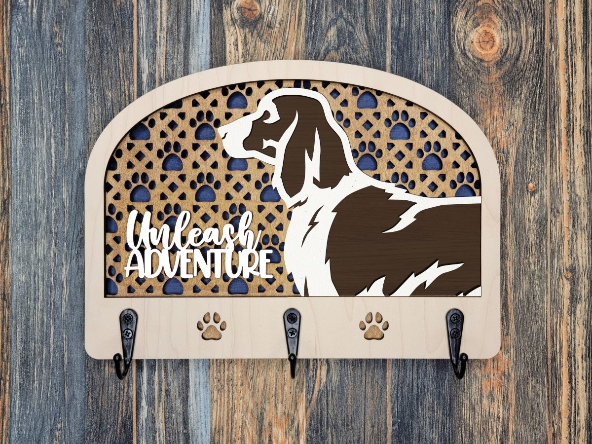 Dog Leash and Collar Holder Hanger Personalized