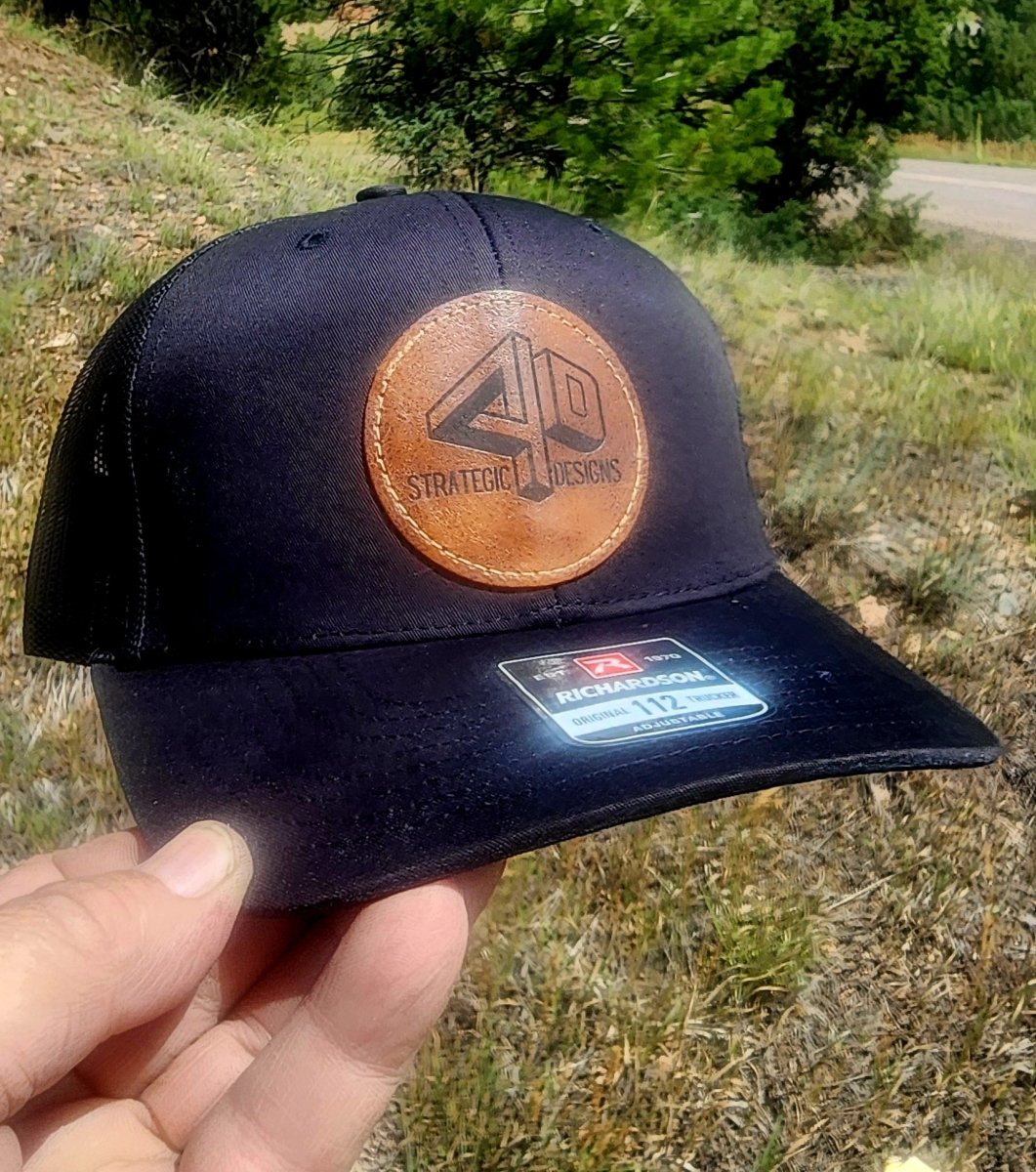Custom Trucker Hat with Leather Patch & Metallic Detailing
