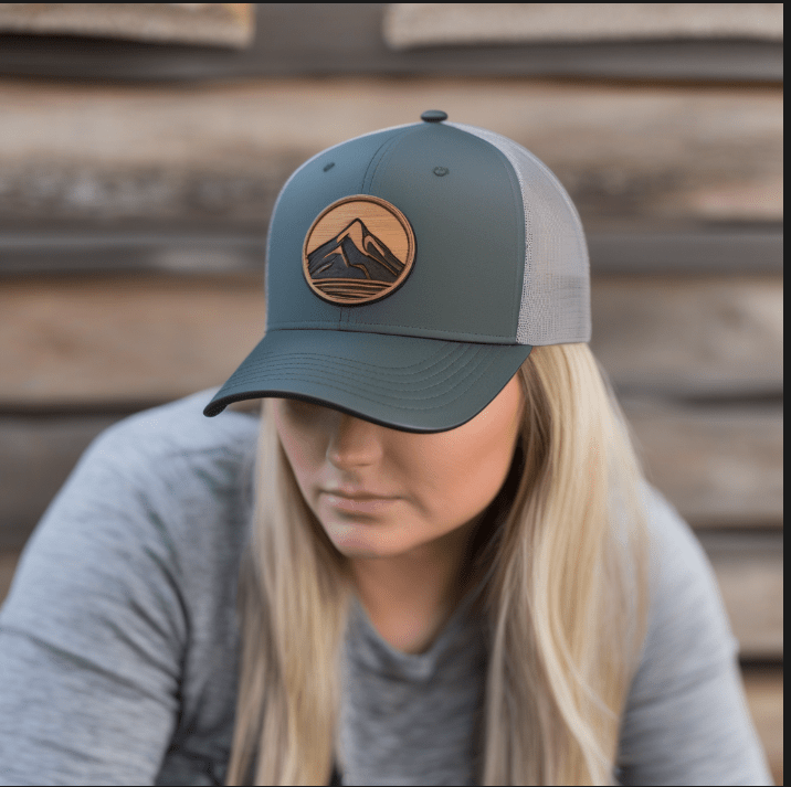 Custom Trucker Hat with Leather Patch & Metallic Detailing