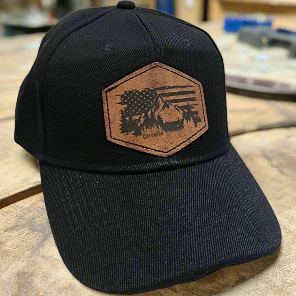 Custom Trucker Hat with Leather Patch & Metallic Detailing