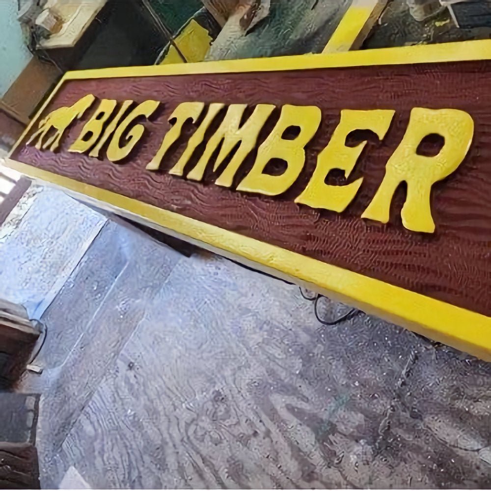 Home Business Wood Sign With 3D Carved Image Personalized Sign