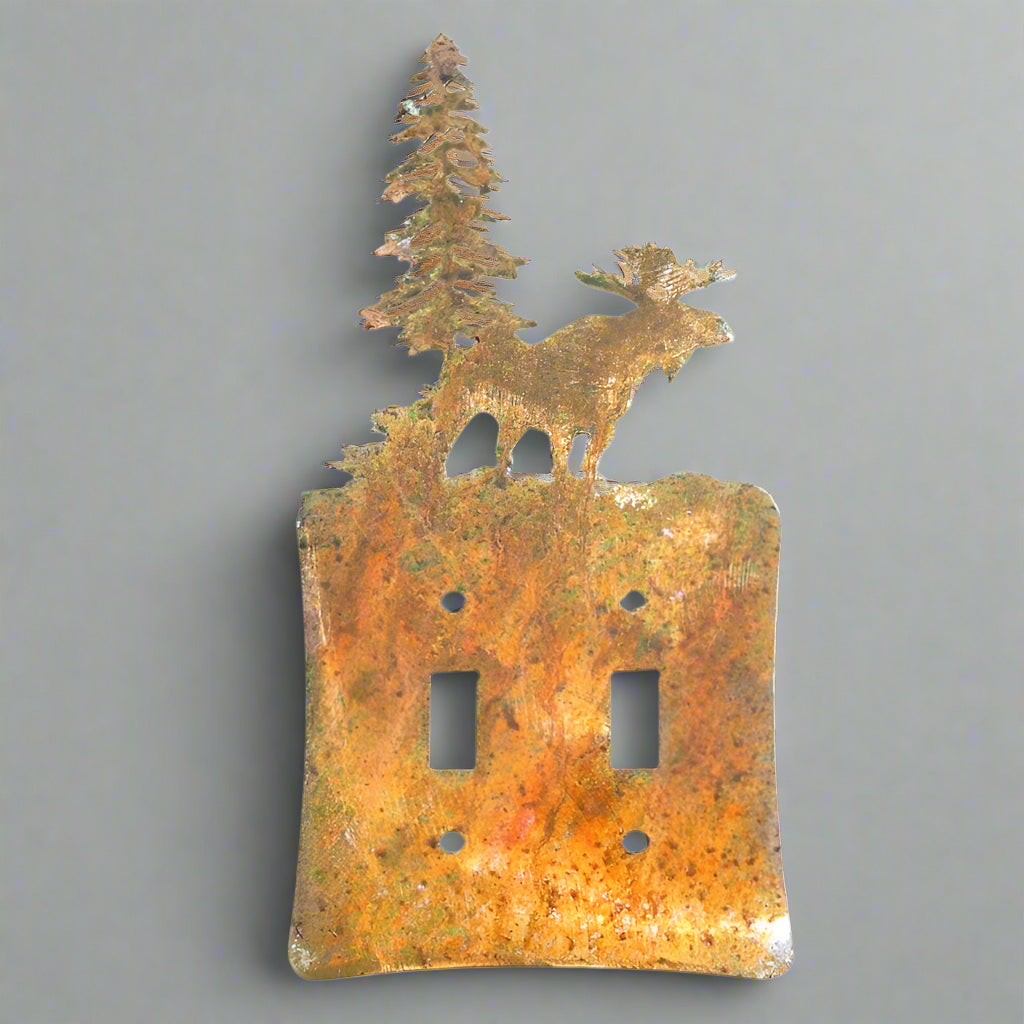 Light Switch Cover Metal Copper Patina Finish Hand Made Decorative Custom Personalized