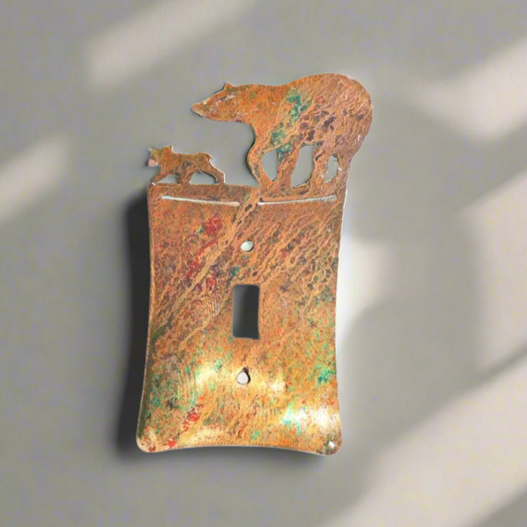 Light Switch Cover Metal Copper Patina Finish Hand Made Decorative Custom Personalized