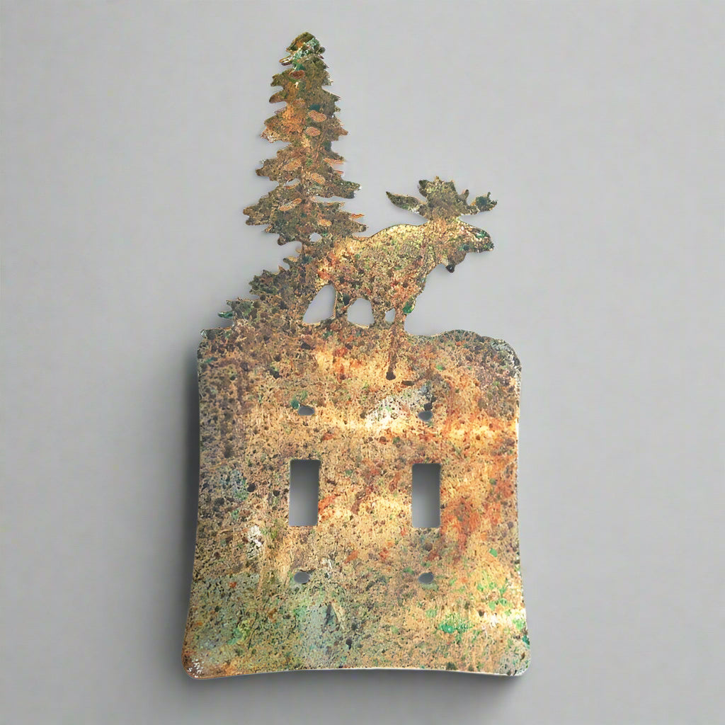 Light Switch Cover Metal Copper Patina Finish Hand Made Decorative Custom Personalized