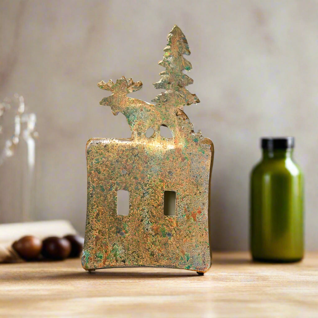 Light Switch Cover Metal Copper Patina Finish Hand Made Decorative Custom Personalized