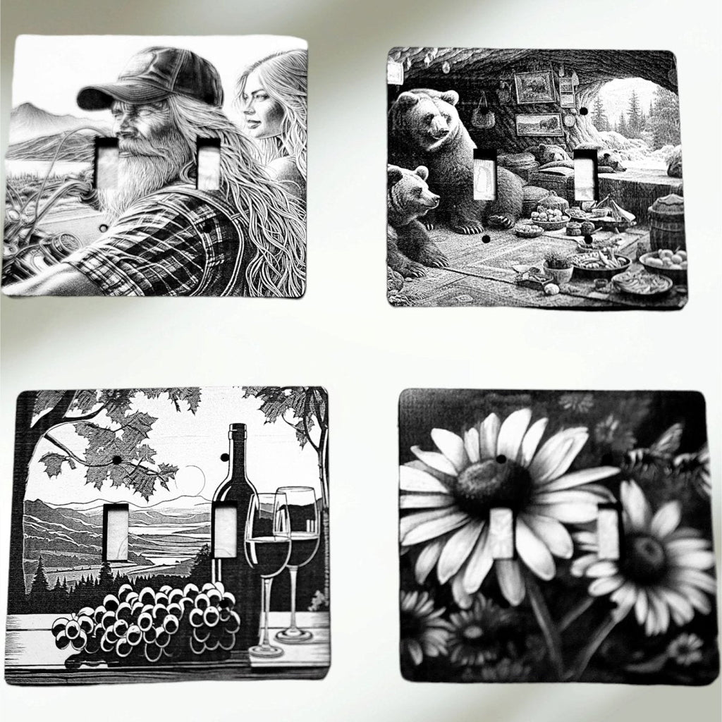 Light Switch Outlet Cover Decorative Engraved Personalized