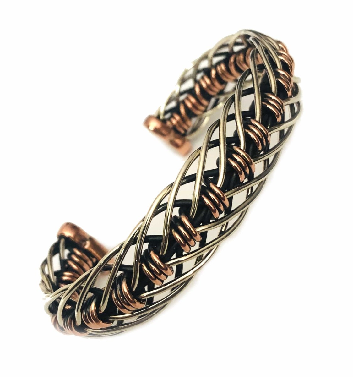 Men's Copper Bracelet Hand Woven Copper Men's Bracelet Flexible Copper cuff for easy adjustment