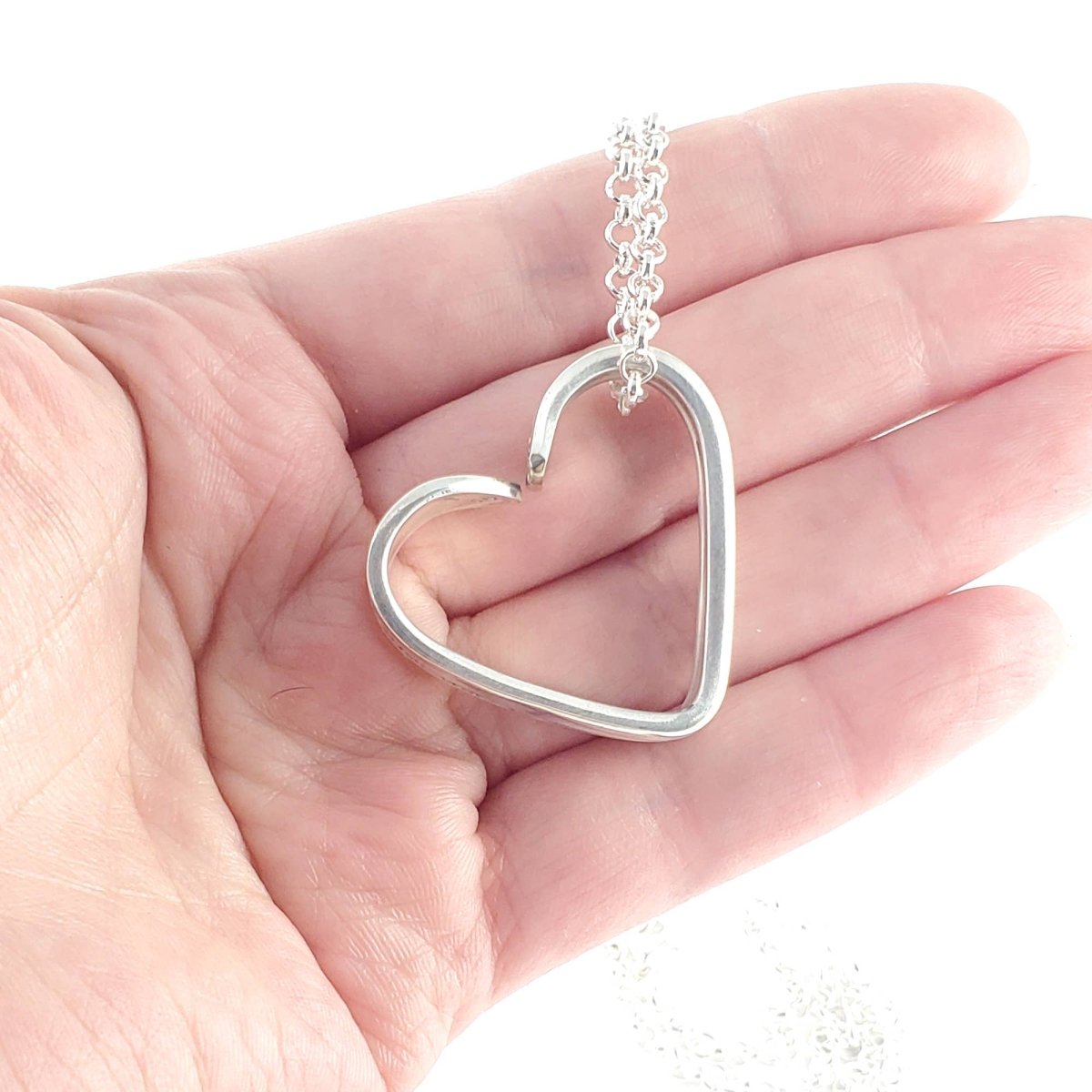 Open Heart Spoon Necklaces With Chain