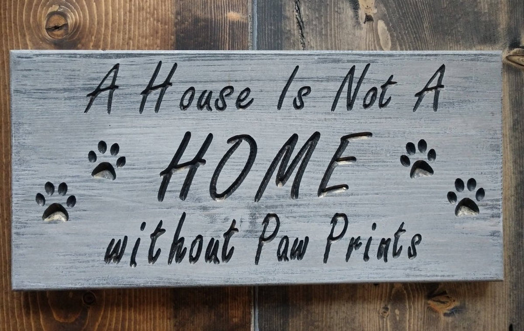 Paw Prints Sign Plaque