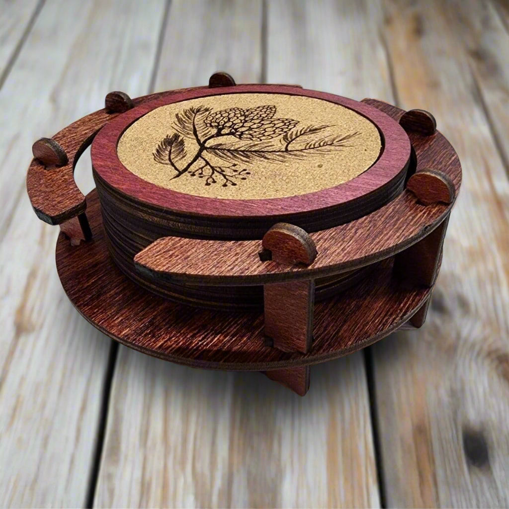Personalized Custom Coasters (Set of 5) Wood Cork Engraved Custom Personalized