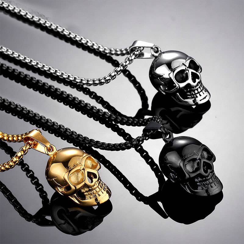 Personalized Retro Punk Rock Gothic Skull Pendant