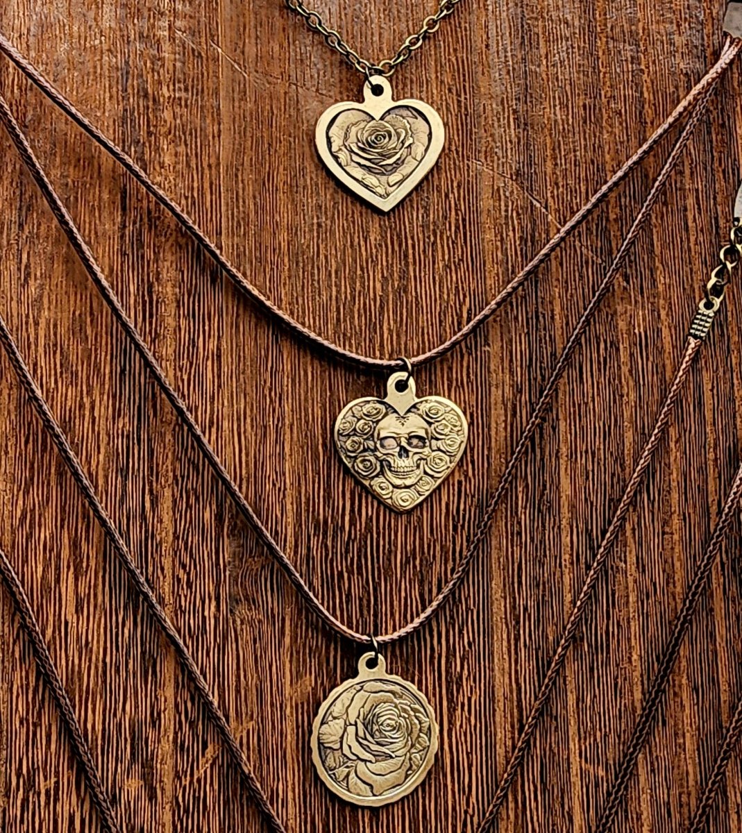 Personalized Solid 3d Engraved Brass Necklace with personalized engraving on Back