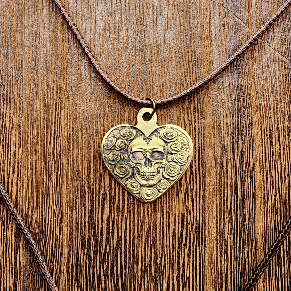 Personalized Solid 3d Engraved Brass Necklace with personalized engraving on Back