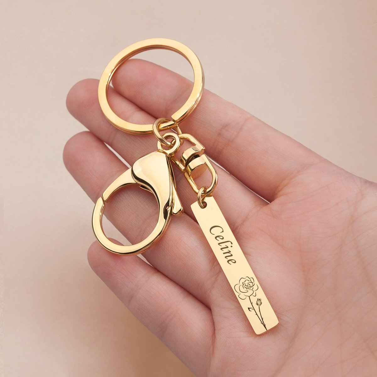 Personalized Stainless Steel Long Bar Engraving Key Chain