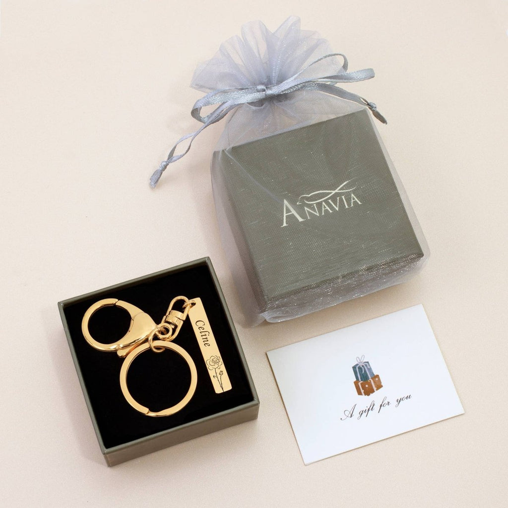 Personalized Stainless Steel Long Bar Engraving Key Chain
