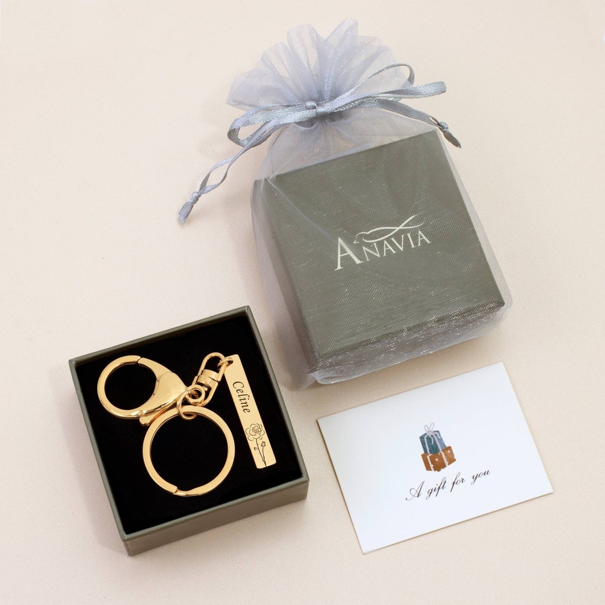 Personalized Stainless Steel Long Bar Engraving Key Chain