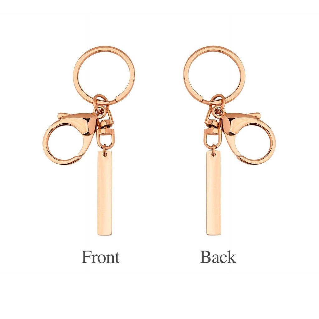 Personalized Stainless Steel Long Bar Engraving Key Chain