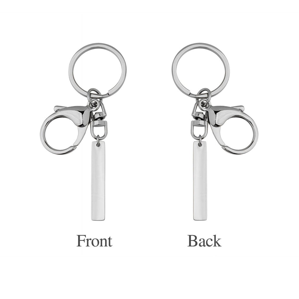 Personalized Stainless Steel Long Bar Engraving Key Chain
