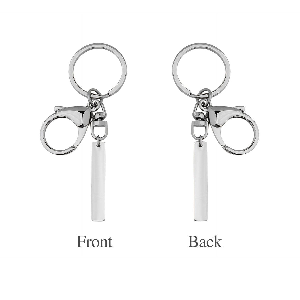 Personalized Stainless Steel Long Bar Engraving Key Chain