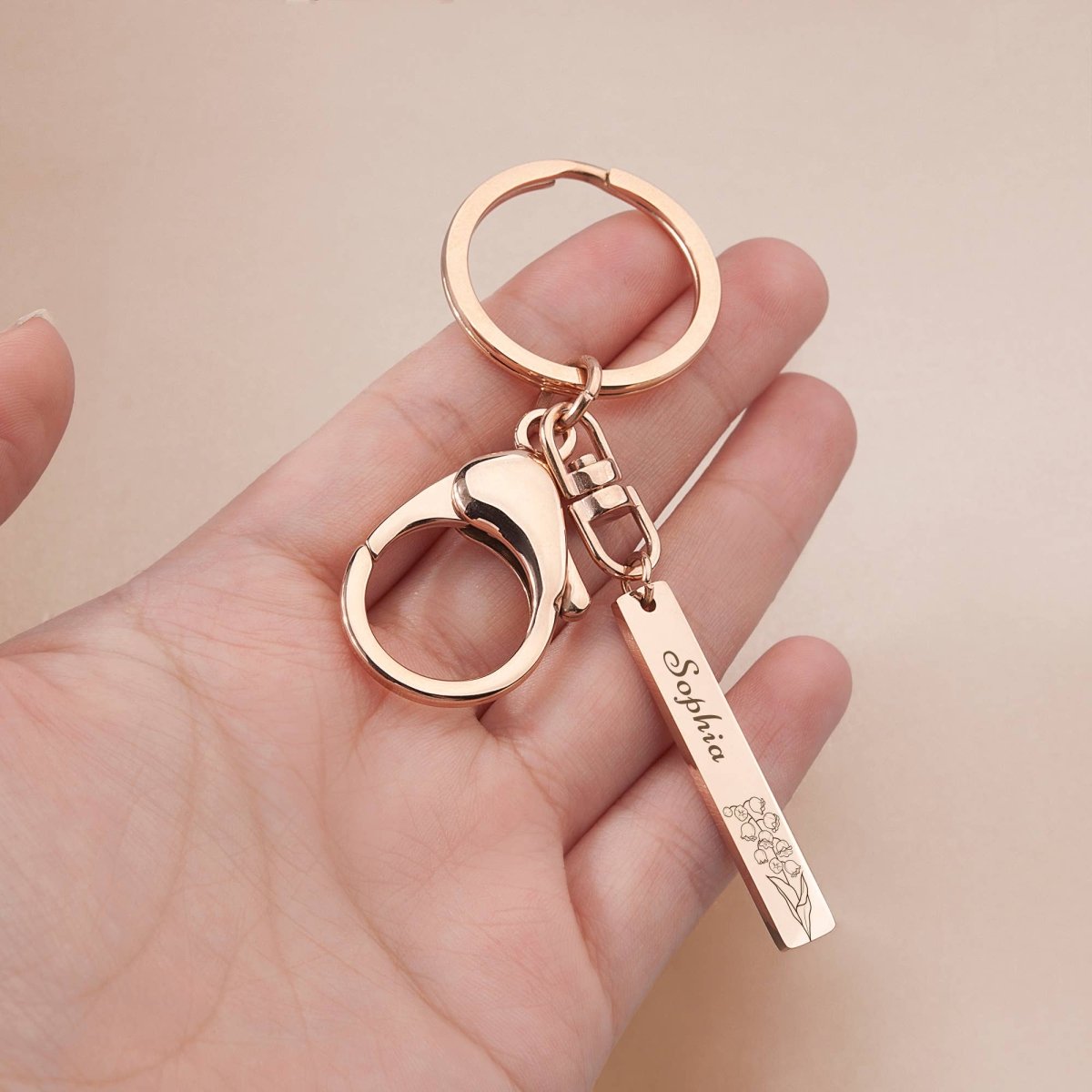 Personalized Stainless Steel Long Bar Engraving Key Chain